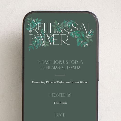 This is a sage online invitations by Alethea and Ruth called stacked type printing on digital paper in standard