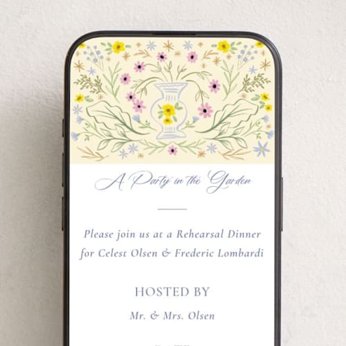 This is a sand online invitations by Ana Sharpe called italian garden printing on digital paper in standard