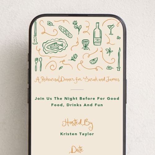 This is a kale online invitations by Creo Study called eating and drinking printing on digital paper in standard