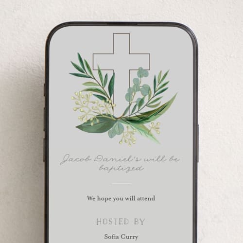 This is a cool grey online invitations by Jessie Steury called heaven & earth printing on digital paper in standard