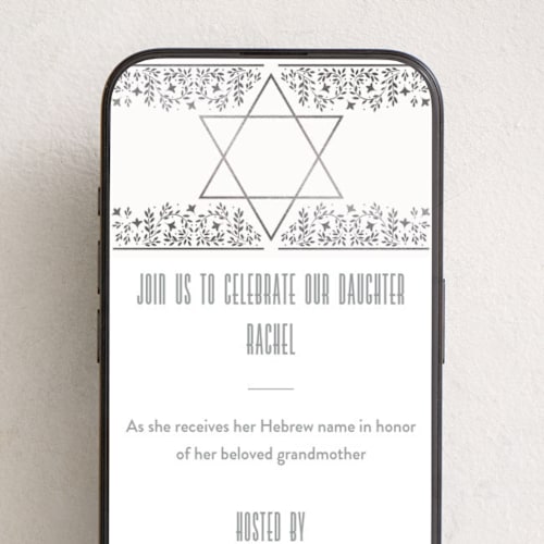 This is a stone online invitations by Ana de Sousa called jewish star of david printing on digital paper in standard