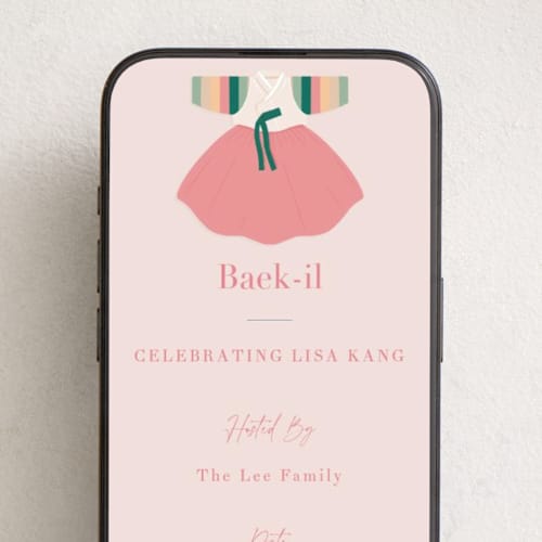 This is a cherry online invitations by Becky Nimoy called girls hanbok printing on digital paper in standard