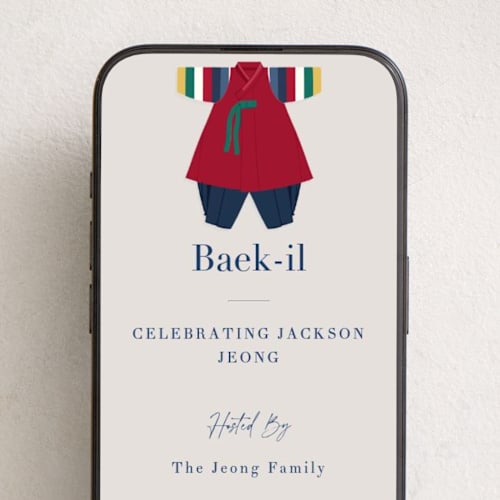 This is a cherry online invitations by Becky Nimoy called boys hanbok printing on digital paper in standard