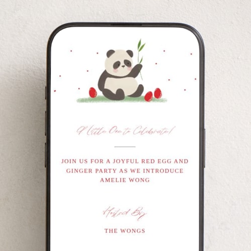 This is a lotus online invitations by Vera Lim called little panda printing on digital paper in standard