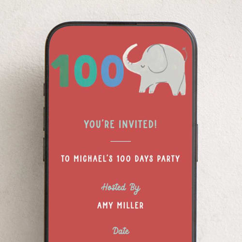 This is a berry online invitations by Teju Reval called cute elephant printing on digital paper in standard