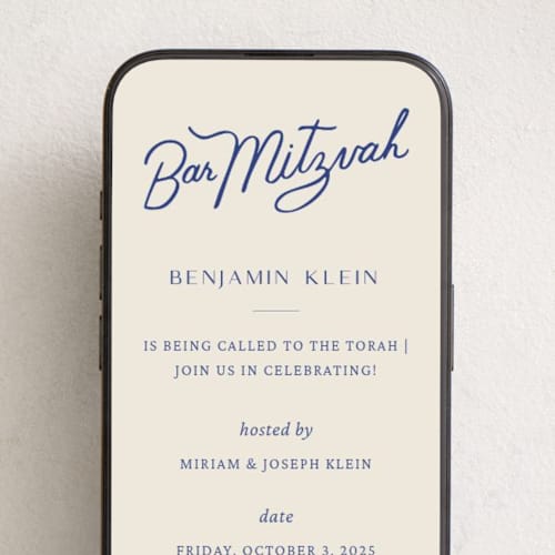 This is a indigo online invitations by Sierra Lee called bar mitzvah printing on digital paper in standard
