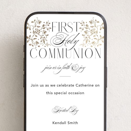 This is a silk online invitations by Ana de Sousa called holy celebration printing on digital paper in standard