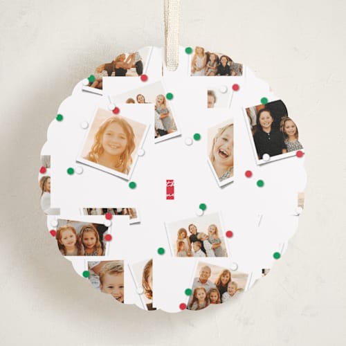 This is a merlot holiday card ornaments with standard by fatfatin called family tree printing on recycled smooth signature in ornament