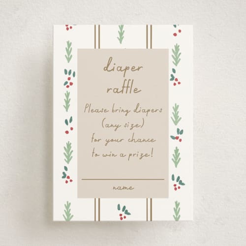This is a eggnog baby shower insert cards with standard by Rebecca Durflinger called festive rocking horse printing on signature in standard