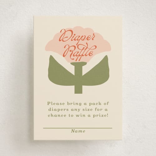 This is a peony baby shower insert cards with standard by Lisa McLean called tulip printing on signature in standard