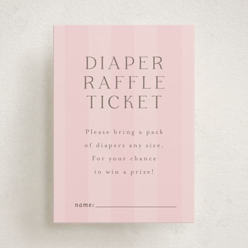 This is a rose baby shower insert cards with standard by Angela Thompson called baby stripes printing on signature in standard