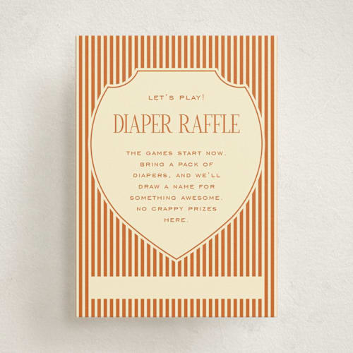 This is a citrus baby shower insert cards with standard by Ashlee Townsend called the club crest printing on signature in standard