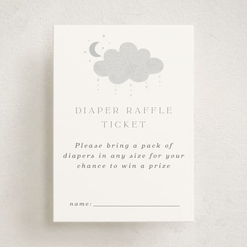 This is a slate baby shower insert cards with standard by Marina Onoprienko called moon baby printing on signature in standard