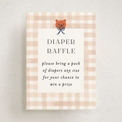 This is a shortbread baby shower insert cards with standard by Sarah Knight called gingham printing on signature in standard