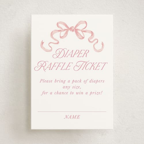 This is a petal baby shower insert cards with standard by Jackie Crawford called doodle bow frame printing on signature in standard