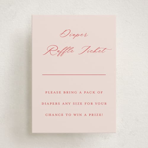 This is a blush baby shower insert cards with standard by Teju Reval called romantic roses printing on signature in standard