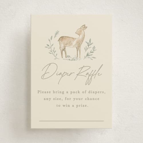 This is a ginger baby shower insert cards with standard by Creo Study called vintage woodland printing on signature in standard