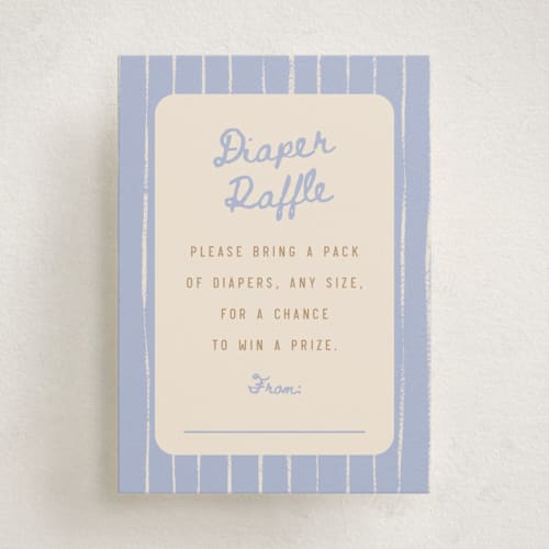 This is a bluecrumb baby shower insert cards with standard by Pixel and Hank called bun in the oven printing on signature in standard