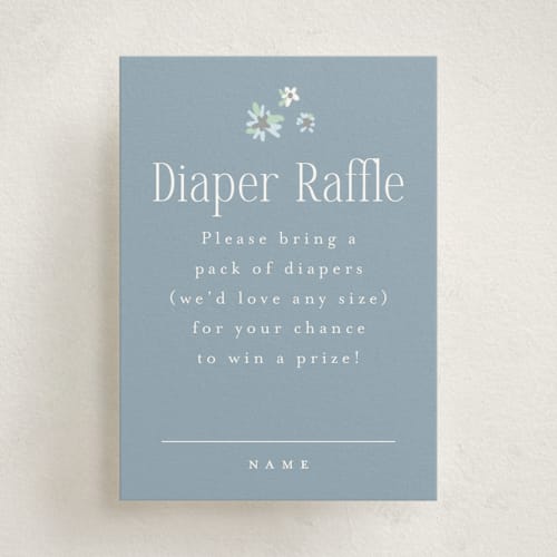 This is a bluebell baby shower insert cards with standard by Hudson meet Rose called little goose printing on signature in standard