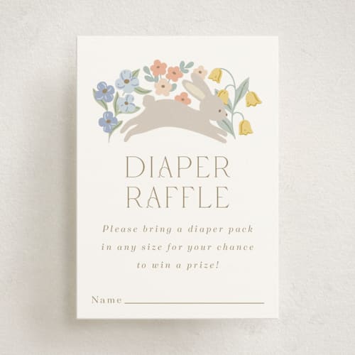 This is a meadow baby shower insert cards with standard by Brandy Folse called spring awakening printing on signature in standard