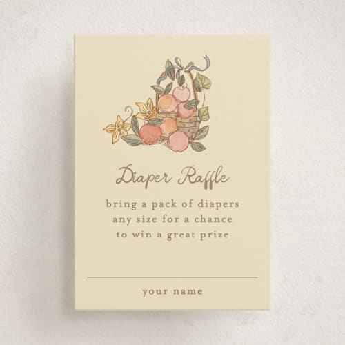 This is a ivory baby shower insert cards with standard by Becky Nimoy called autumn harvest printing on signature in standard