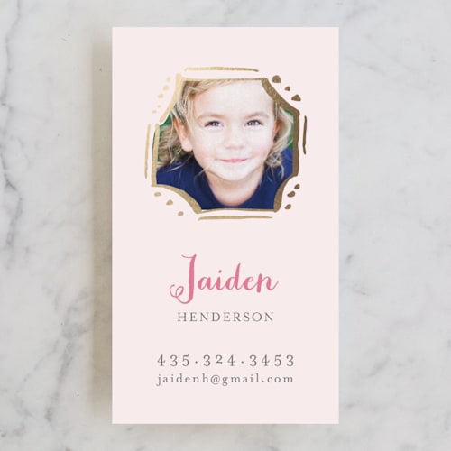 This is a flamingo business cards by Iwona K called playful frame printing on signature in standard