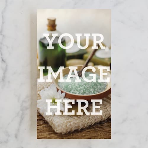 This is a white business cards by Minted Custom called the big picture printing on signature in standard
