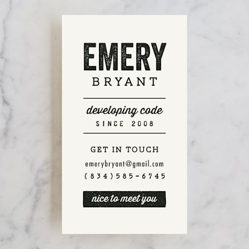 This is a cloud business cards by Hooray Creative called get in touch printing on signature in standard