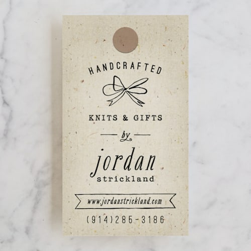 This is a kraft business cards by Hooray Creative called hand krafted printing on signature in standard