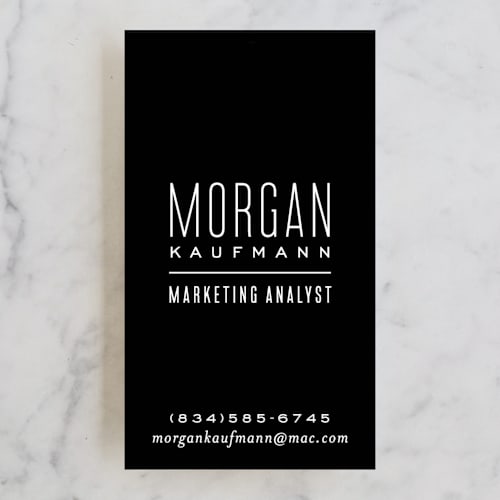 This is a jet business cards by Hooray Creative called skinny type printing on signature in standard
