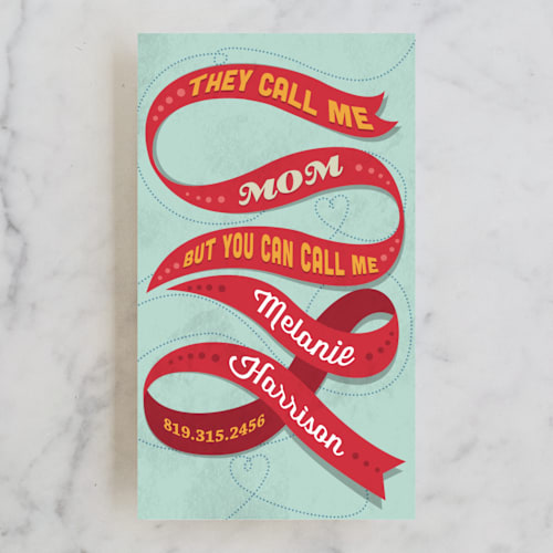 This is a cherry business cards by Jazmin B. Marquez called ribbon printing on signature in standard