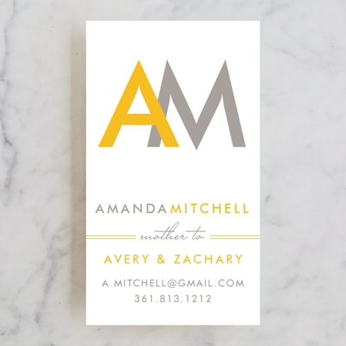 This is a lemon business cards by Ann Rae Creative called boulevard printing on signature in standard