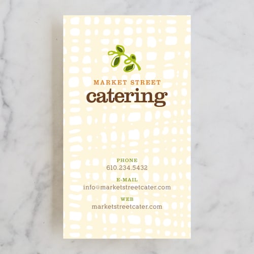 This is a vanilla business cards by Jennifer Wick called garden variety printing on signature in standard