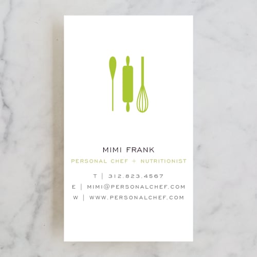 This is a eggplant business cards by Lehan Veenker called personal chef printing on signature in standard