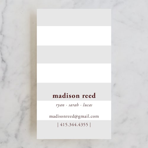 This is a silver business cards by SimpleTe Design called real simple printing on signature in standard