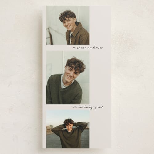 This is a vanilla graduation announcements with standard by Tamara Hilje called film printing on recycled smooth signature in tall