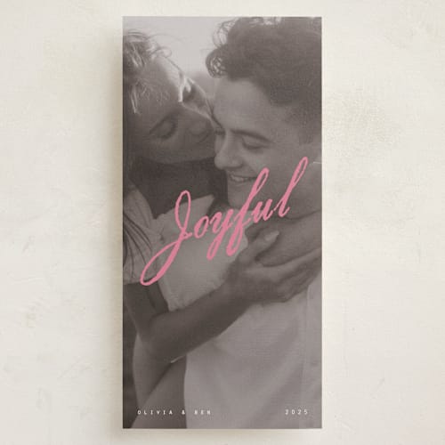 This is a rose holiday photo cards with standard by Jennifer Lew called gallatin printing on recycled smooth signature in tall