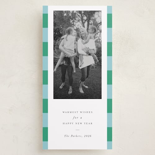 This is a seaside holiday photo cards with standard by Chryssi Tsoupanarias called modern cheer printing on recycled smooth signature in tall