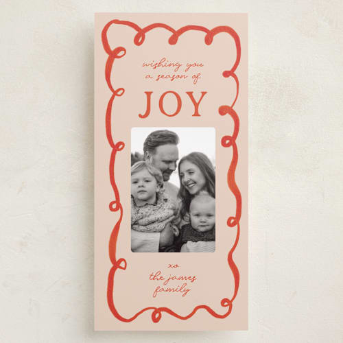 This is a sugar cookie holiday photo cards with standard by Sierra Lee called swirly printing on recycled smooth signature in tall
