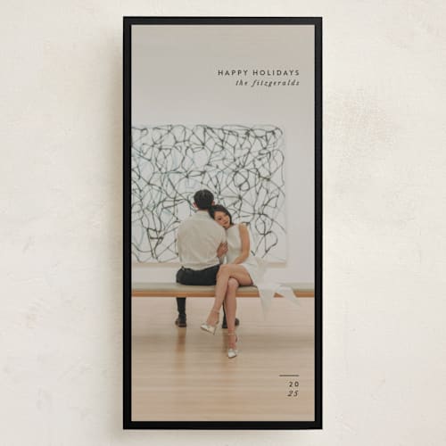 This is a coal holiday photo cards with standard by Jackie Crawford called archival border printing on recycled smooth signature in tall