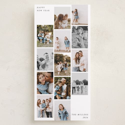 This is a snow holiday photo cards with standard by Sumak Studio called photo stripes printing on recycled smooth signature in tall