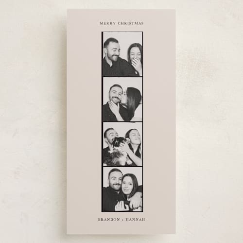 This is a sand holiday photo cards with standard by Chelsea Petaja called photo booth holiday printing on recycled smooth signature in tall