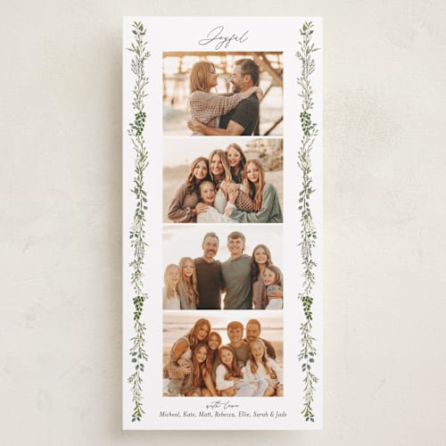 This is a pine holiday photo cards with standard by Susan Moyal called side vine printing on recycled smooth signature in tall