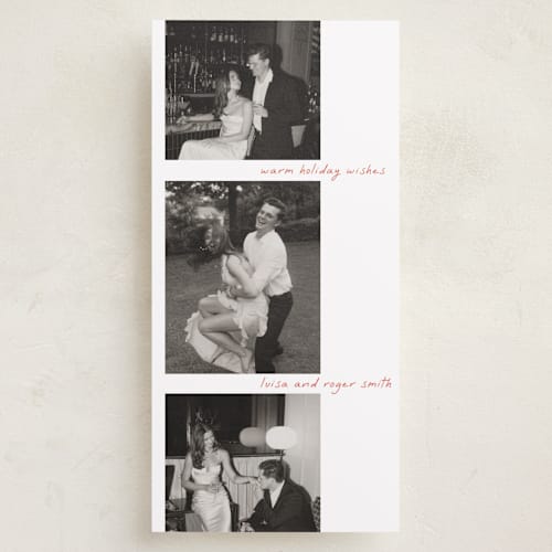 This is a candy cane holiday photo cards with standard by Tamara Hilje called film printing on recycled smooth signature in tall