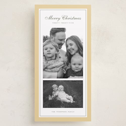 This is a edelweiss holiday photo cards with standard by Wildfield Paper Co called sage printing on recycled smooth signature in tall