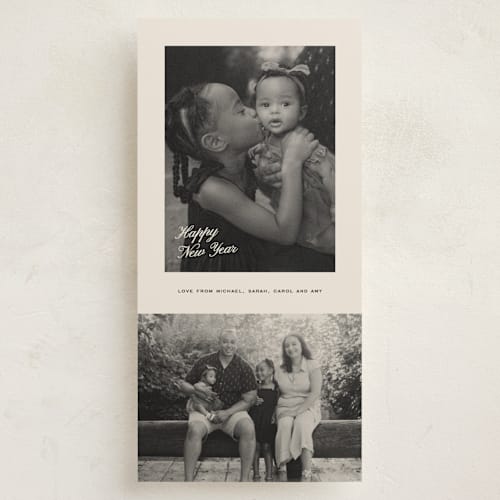 This is a pudding holiday photo cards with standard by Creo Study called nostalgic warmth printing on recycled smooth signature in tall