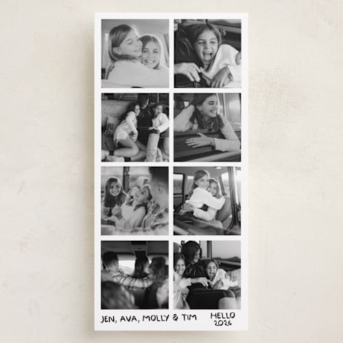 This is a midnight holiday photo cards with standard by Inkblot Design called candid printing on recycled smooth signature in tall