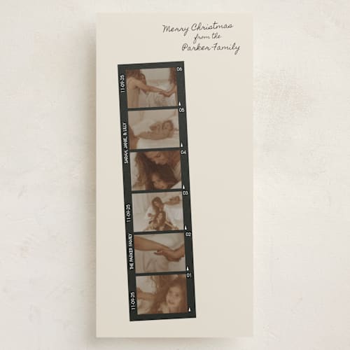 This is a eggnog holiday photo cards with standard by Cleghorn Creative called vintage holiday vibe printing on recycled smooth signature in tall