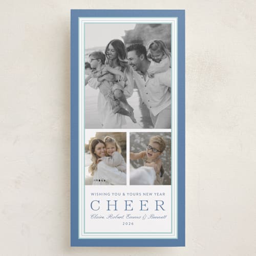 This is a wintermint holiday photo cards with standard by Alston Foster called favorite joys printing on recycled smooth signature in tall