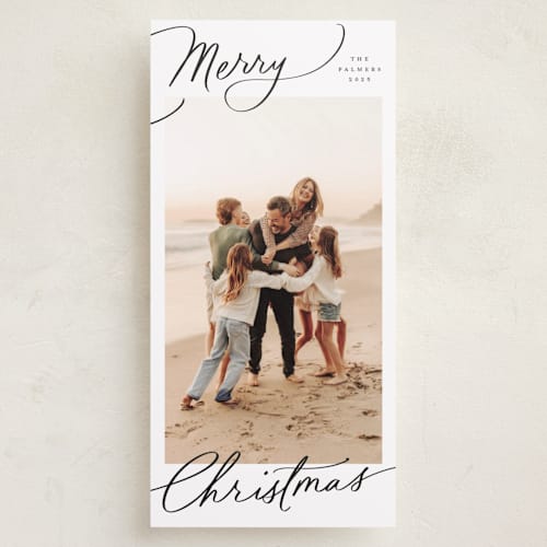 This is a snow holiday photo cards with standard by Everett Paper Goods called evoke printing on recycled smooth signature in tall